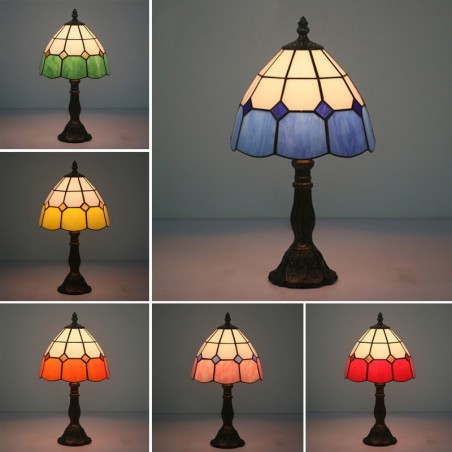 Lampă de masă Tiffany cu vitralii americane de 20 cm